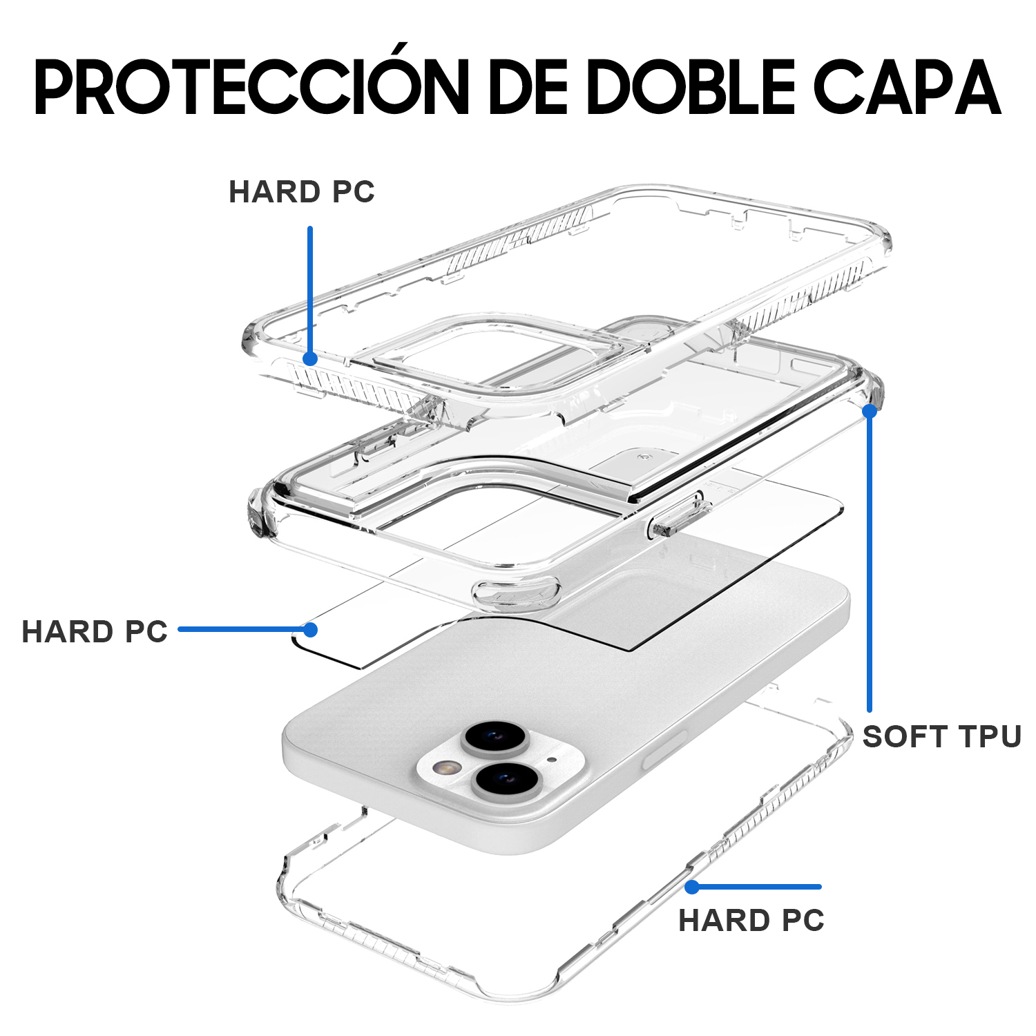 SM07 funda burbujas 3 en 1 transparente