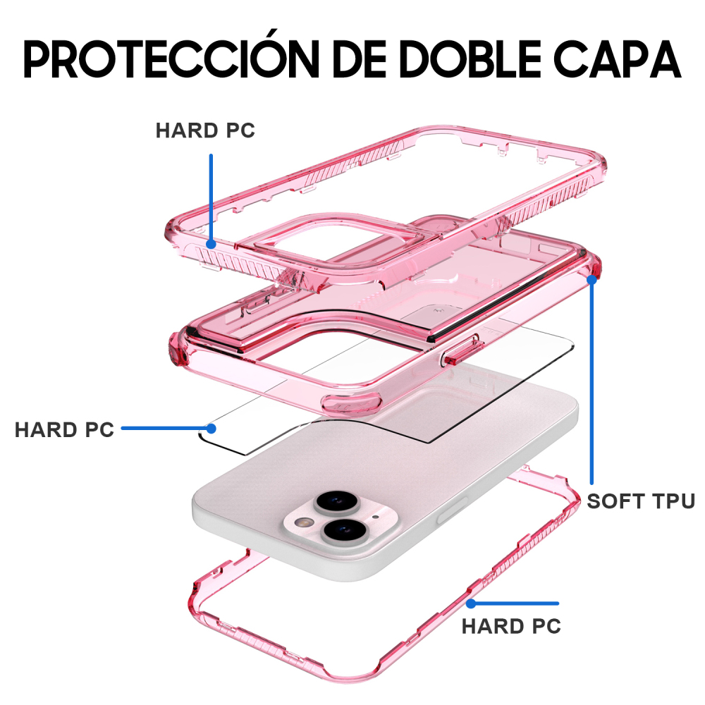 SM07 funda burbujas 3 en 1 rosa