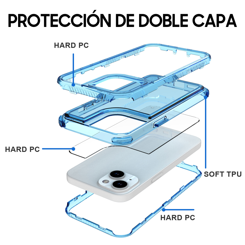SM07 funda burbujas 3 en 1 azul