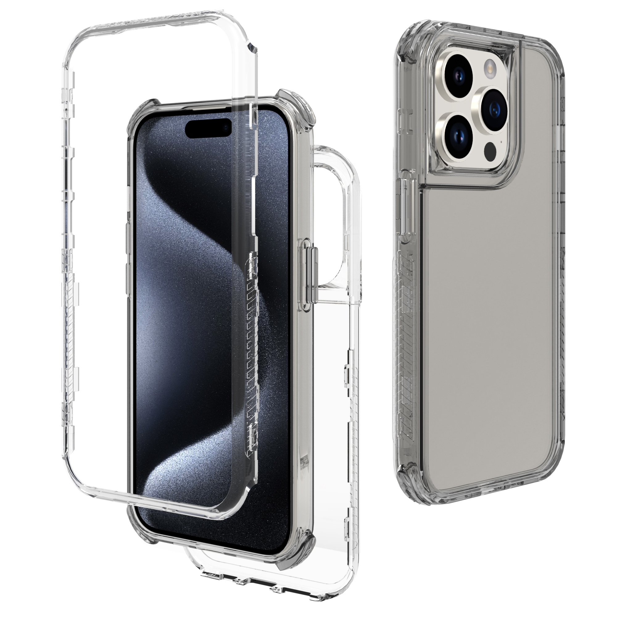 sm01 funda 360 3 en 1 uso rudo brillante transparente