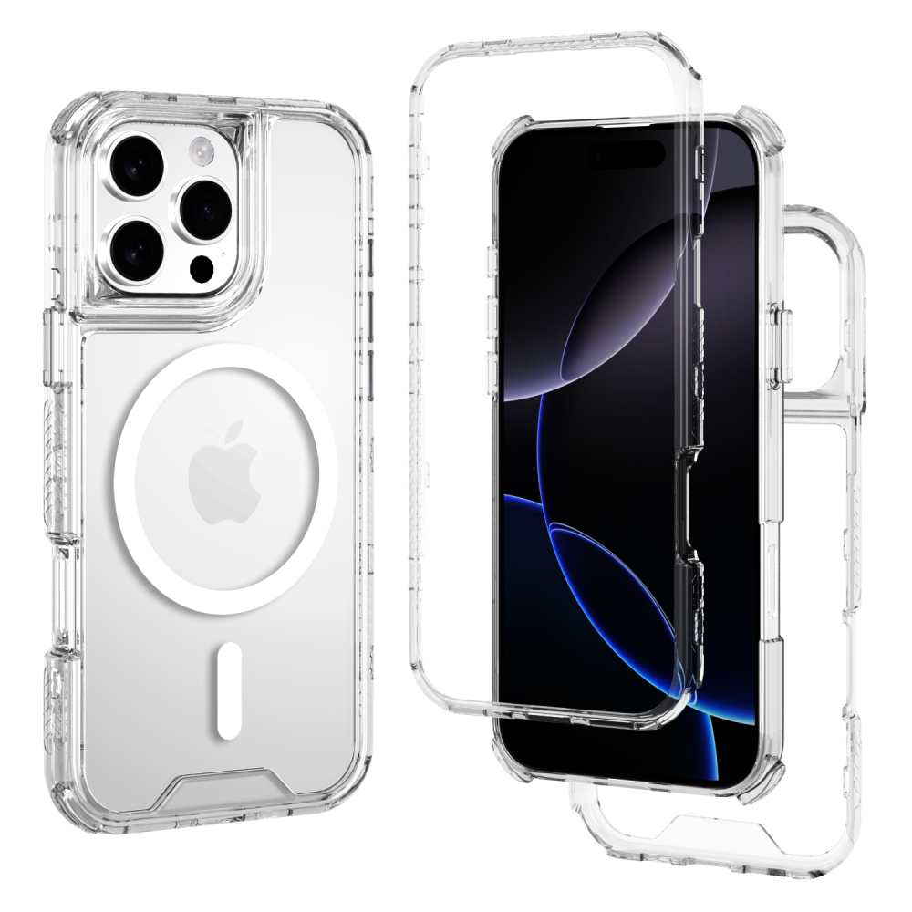 SM11M FUNDA MAGSAFE SPACE 3 EN 1 360 TRANSPARENTE