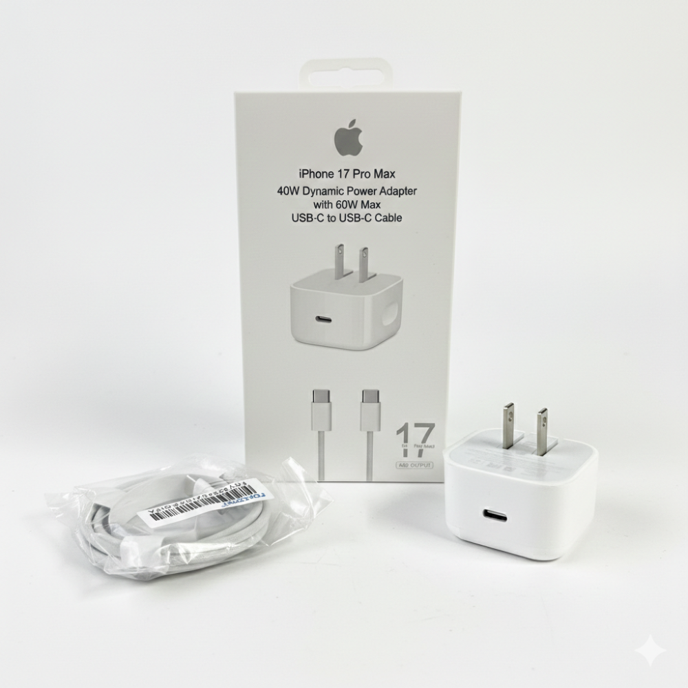 ip 17 pro max 40w cargador pd kit usb c to c with 60w max