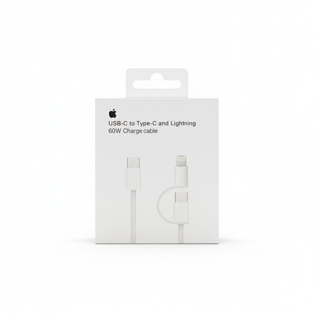 usb c to tipo c y lighting 60w cargar cable