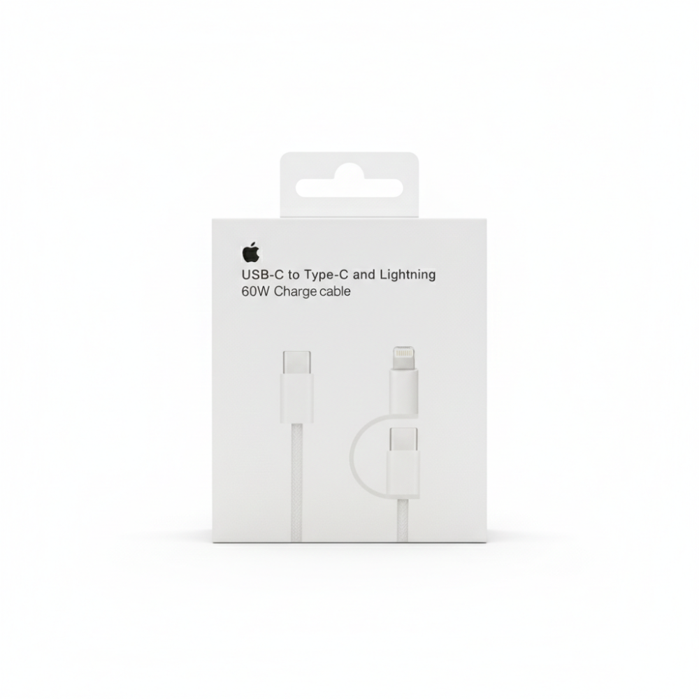 usb c to tipo c y lighting 60w cargar cable