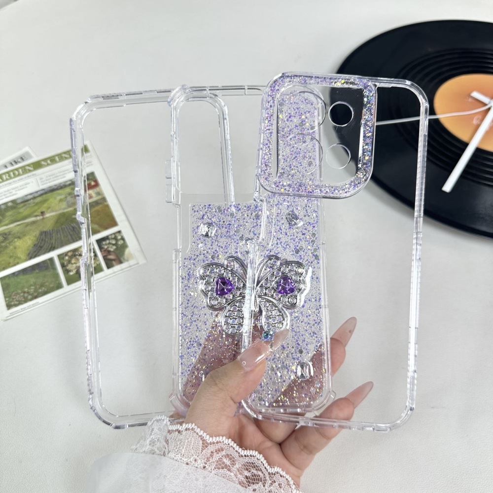 sm19 funda mariposa gliter brilo