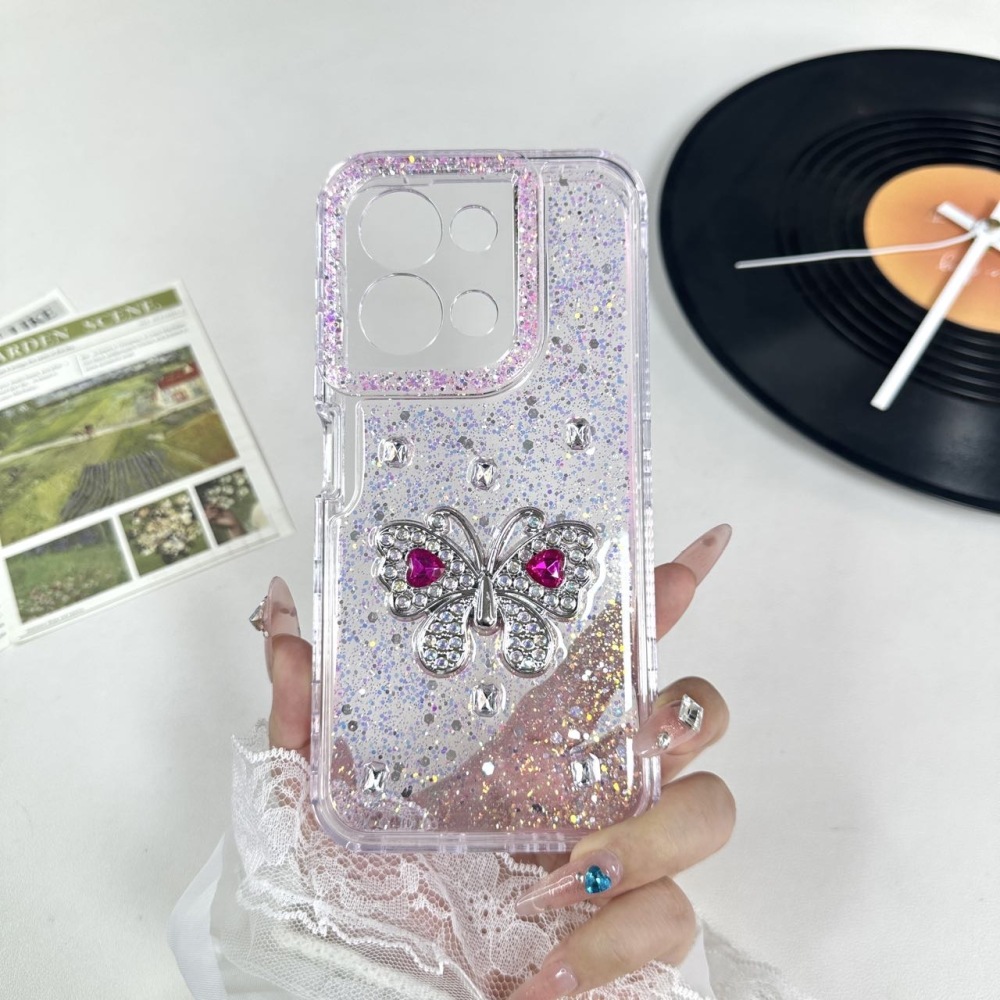 sm19 funda mariposa gliter brilo