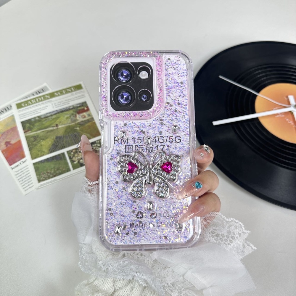 sm19 funda mariposa gliter brilo