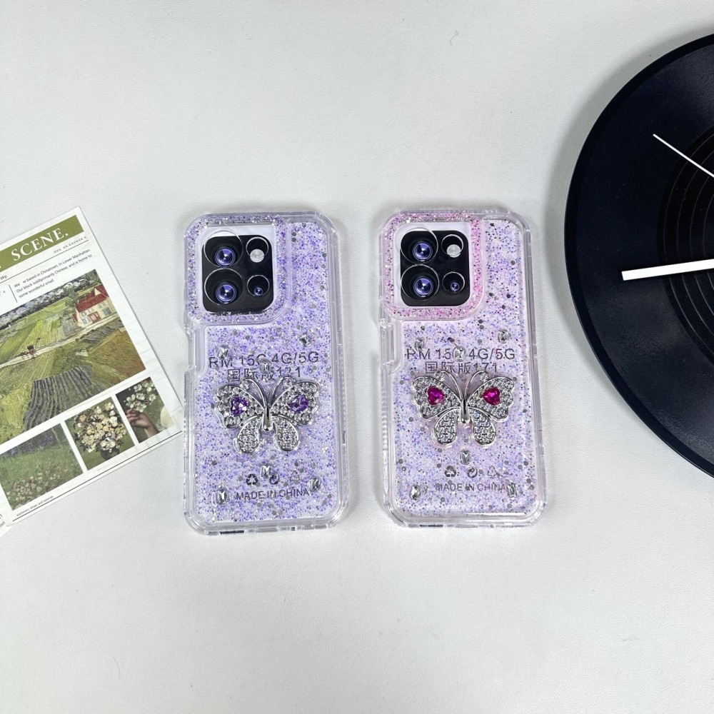 sm19 funda mariposa gliter brilo
