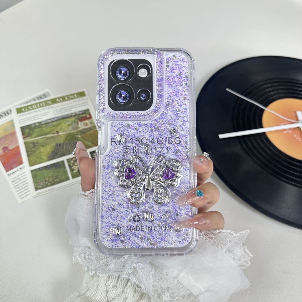 sm19 funda mariposa gliter brilo