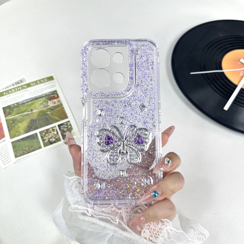 sm19 funda mariposa gliter brilo