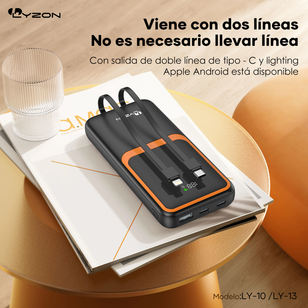 POWERBANK BATERIA 20000 MAH 22.5W CARGA SÚPER RÁPIDA BANCO DE ENERGÍA