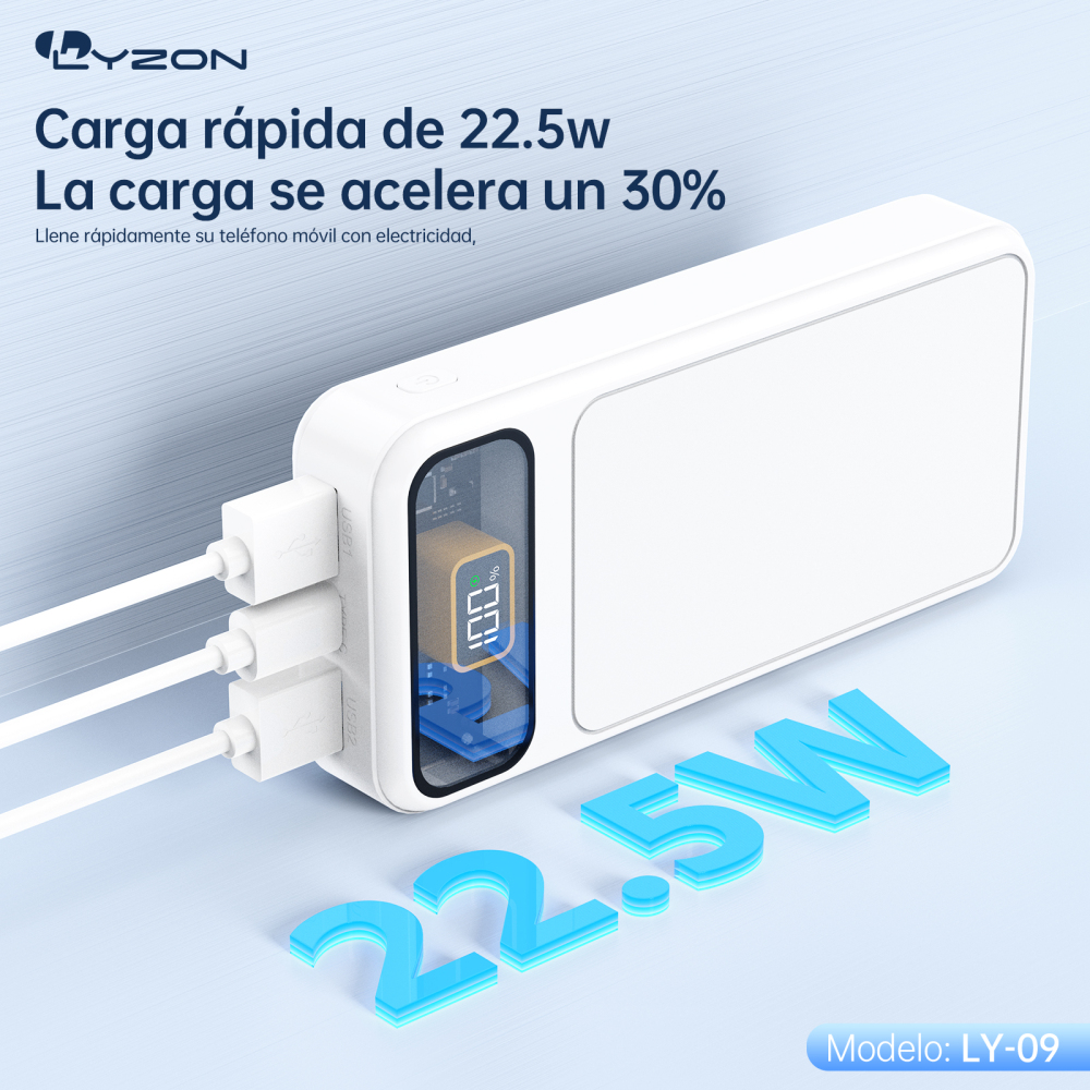 POERRBANK BATERIA  20000 MAH SUPER CARGA RAPIDA  PD+QC3.0 22.5W