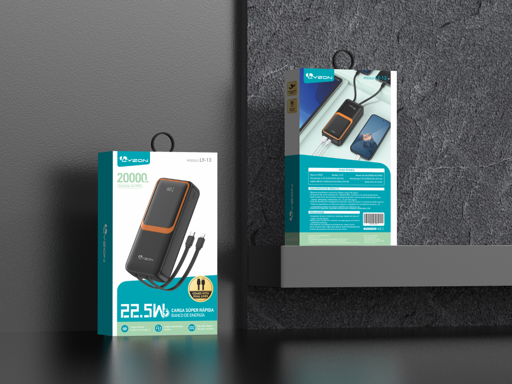 POWERBANK BATERIA 20000 MAH 22.5W CARGA SÚPER RÁPIDA BANCO DE ENERGÍA