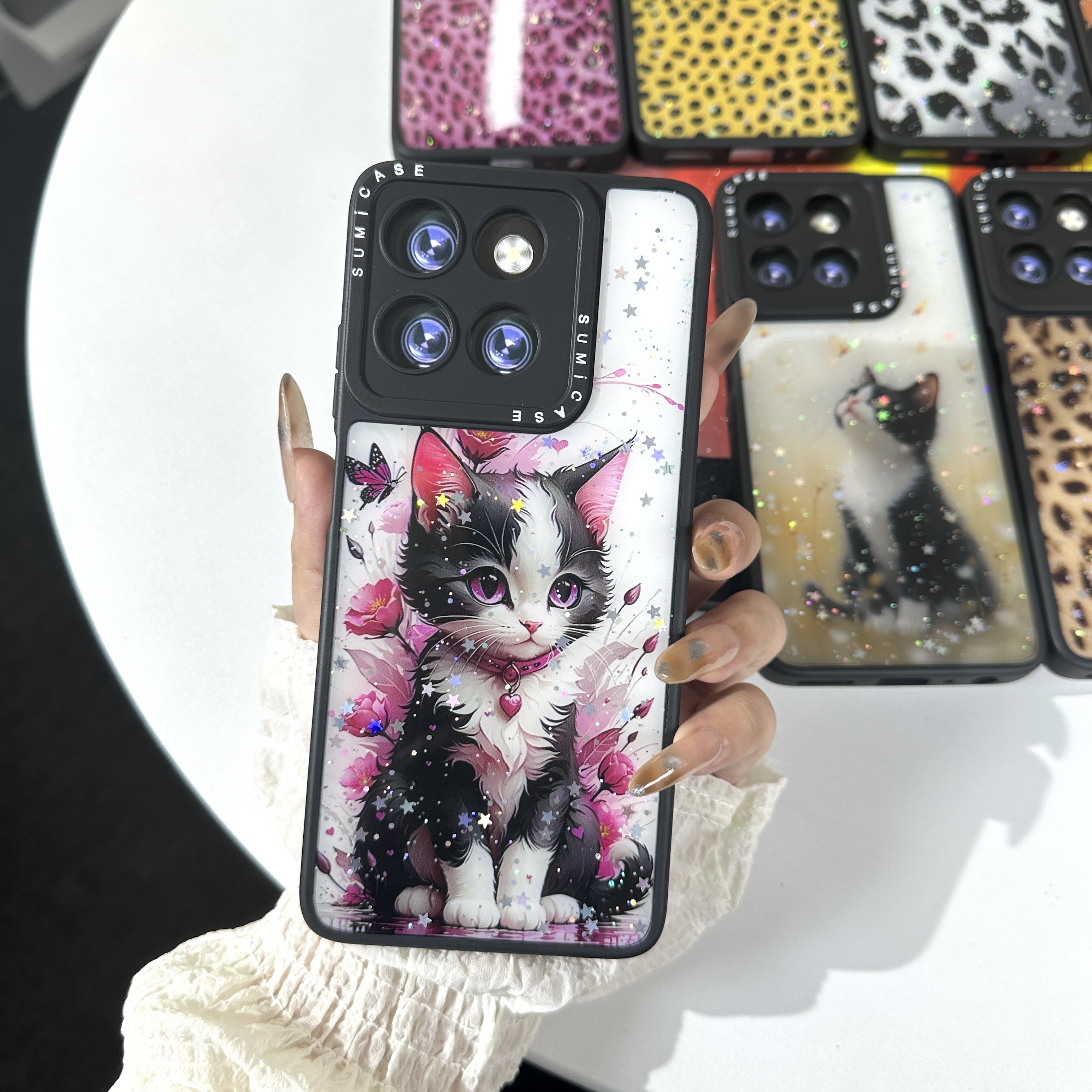 YT01 FUNDA DISENO BRILLO PARA MUJER