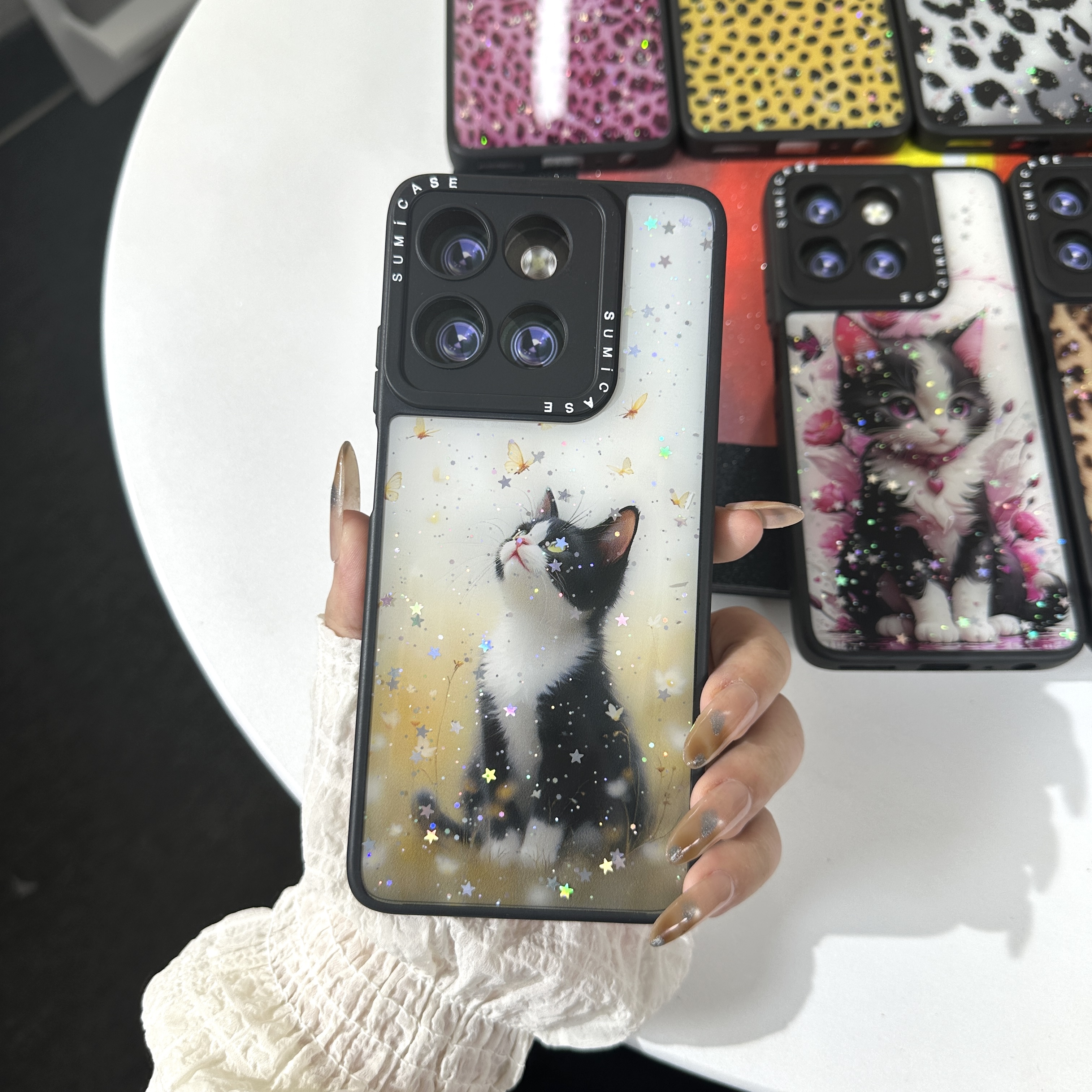 YT01 FUNDA DISENO BRILLO PARA MUJER
