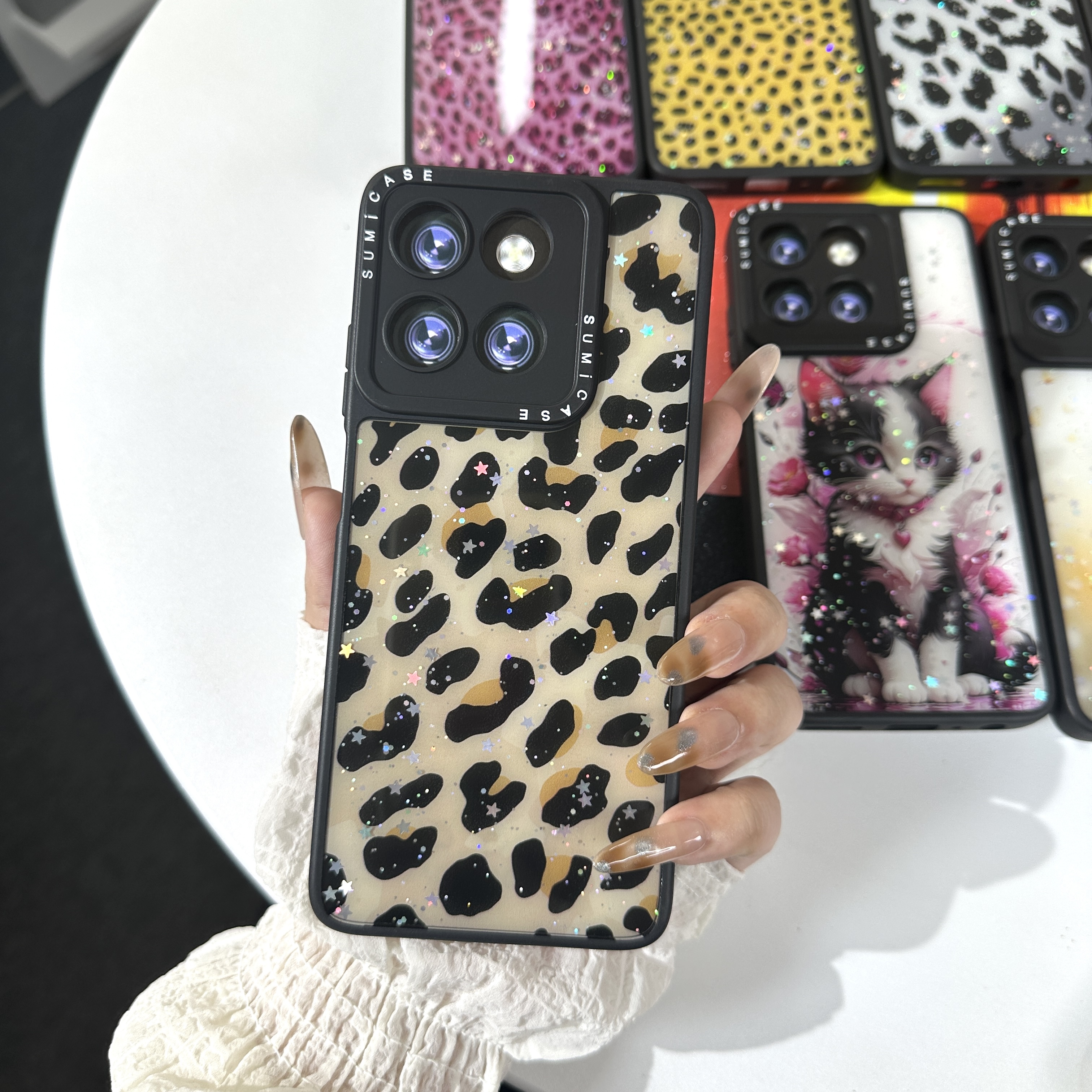YT01 FUNDA DISENO BRILLO PARA MUJER