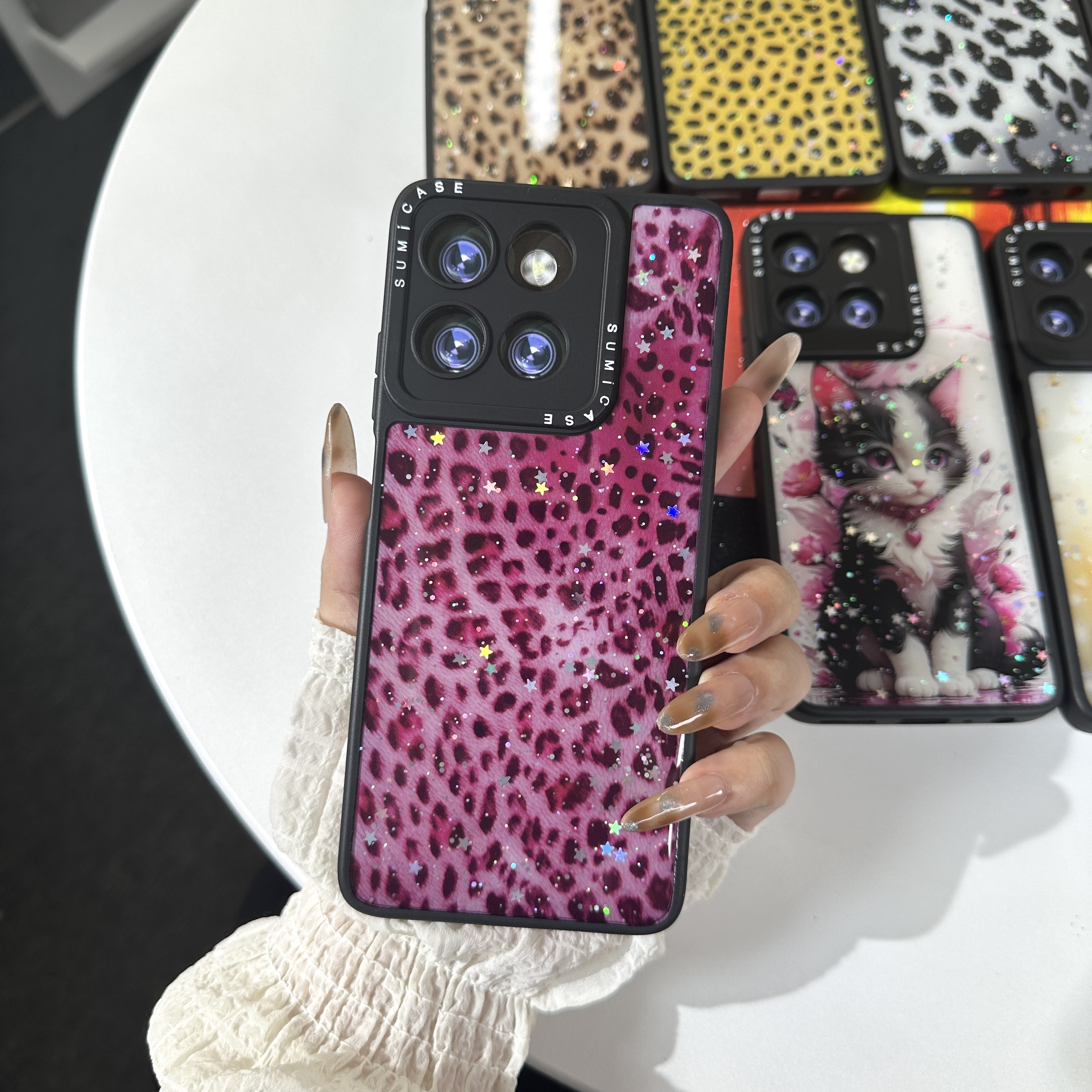 YT01 FUNDA DISENO BRILLO PARA MUJER