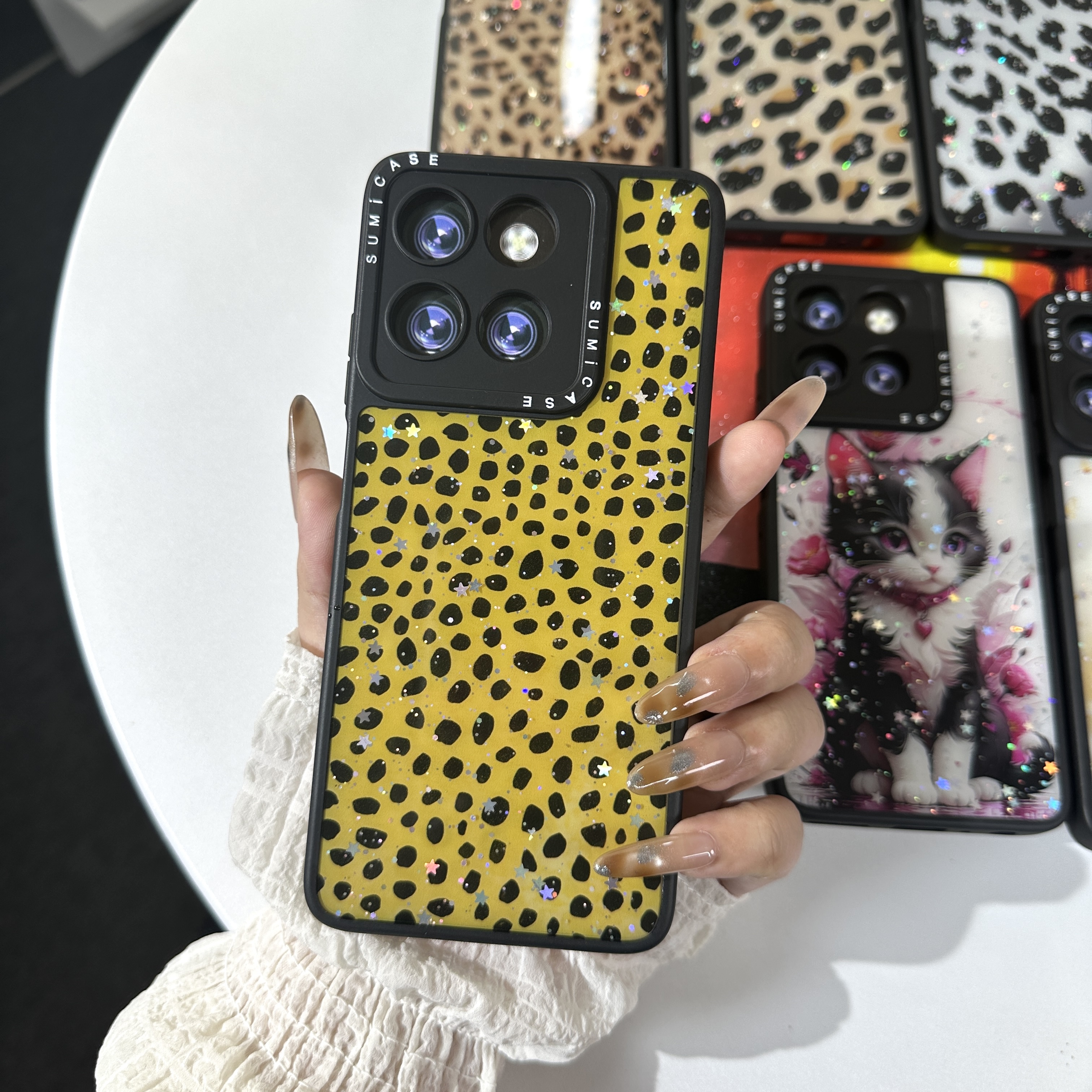 YT01 FUNDA DISENO BRILLO PARA MUJER