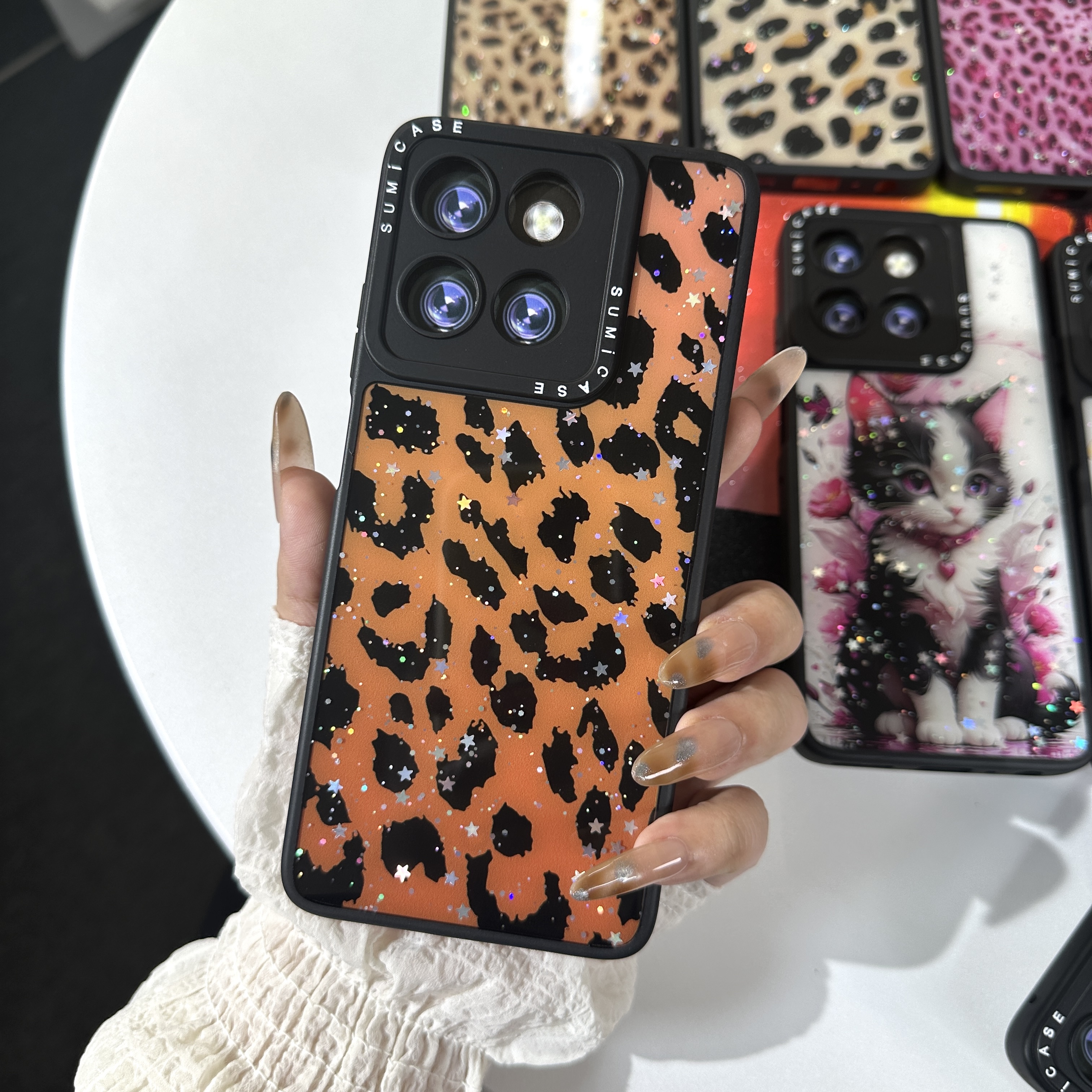 YT01 FUNDA DISENO BRILLO PARA MUJER