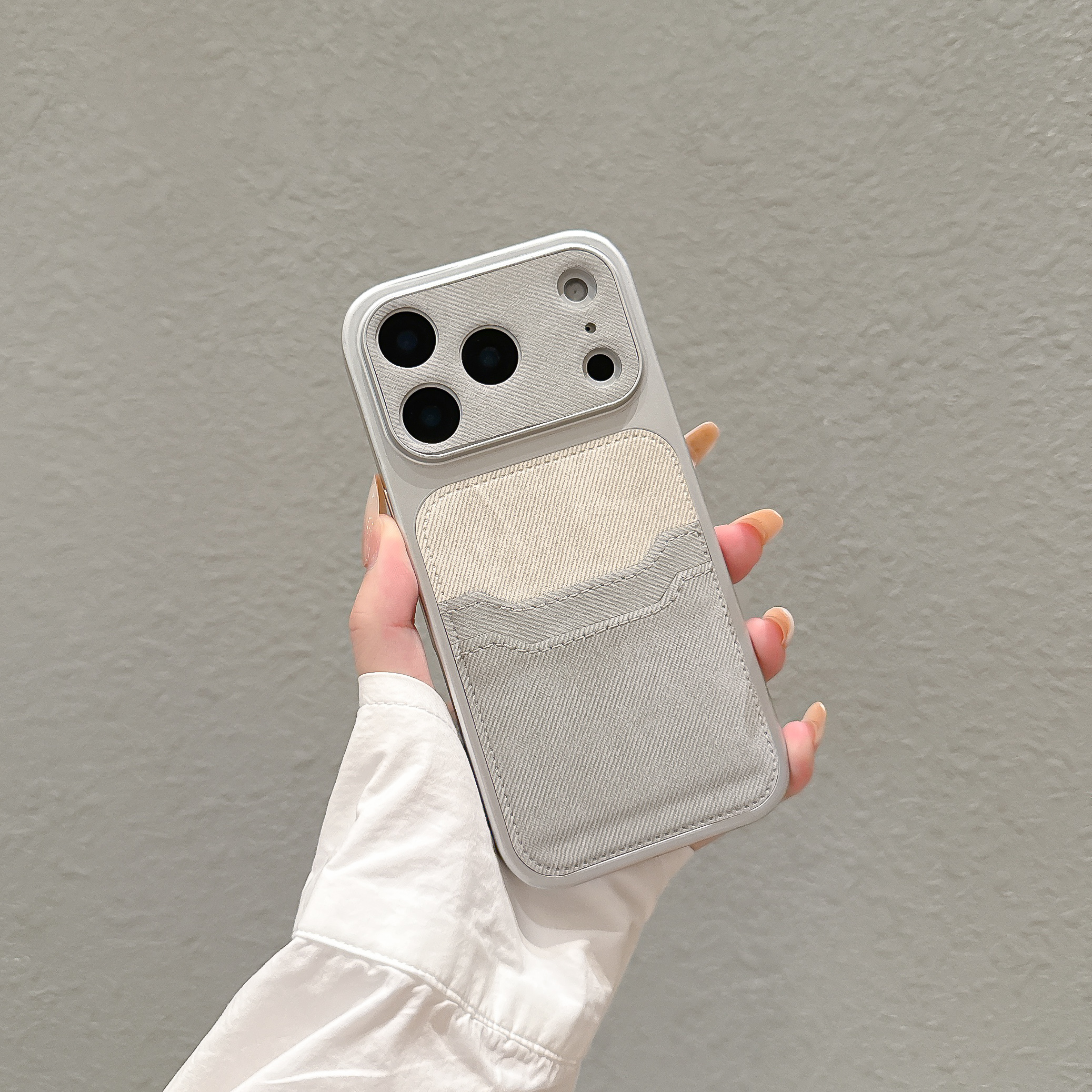 YT03 FUNDA Tarjetero de doble capa de mezclilla