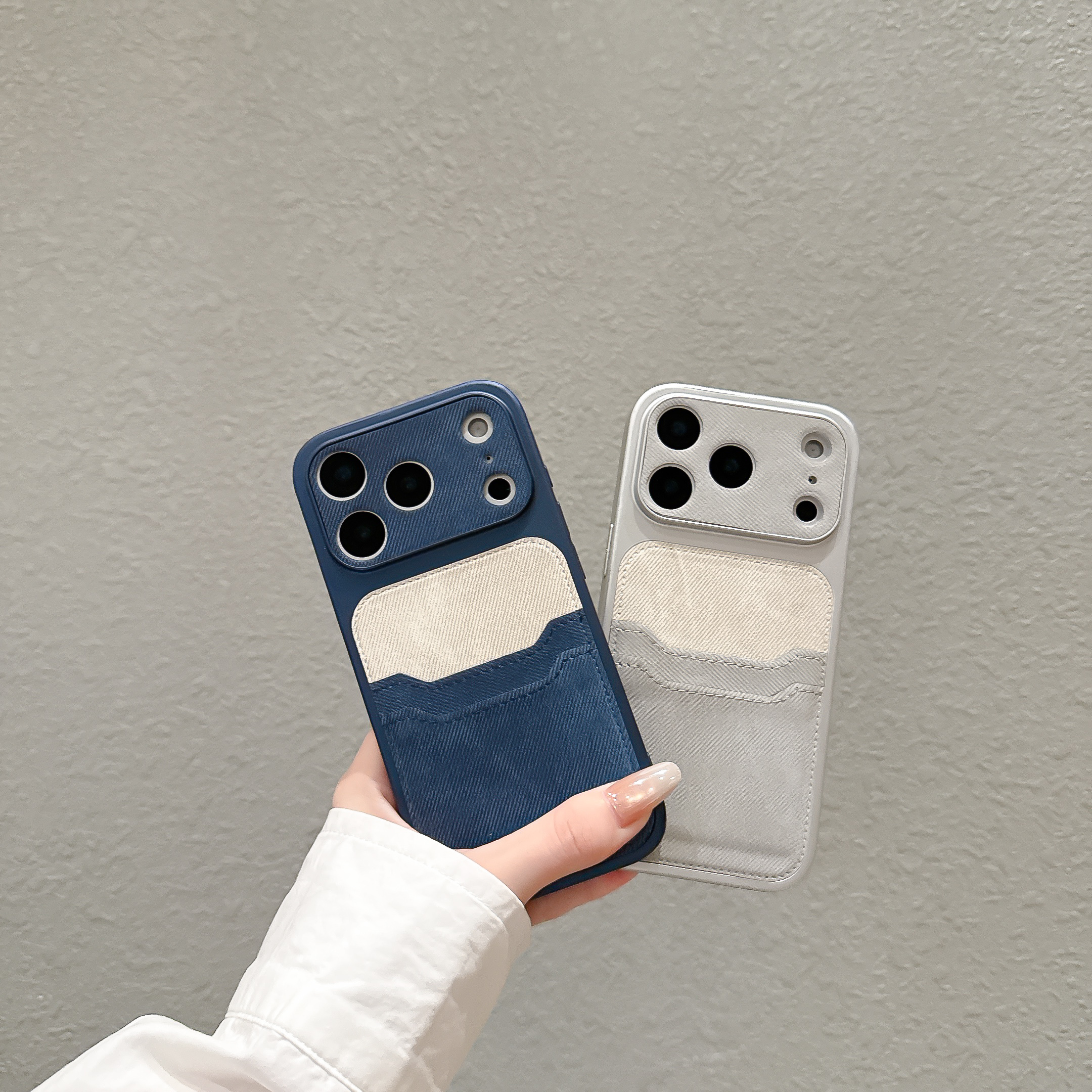 YT03 FUNDA Tarjetero de doble capa de mezclilla