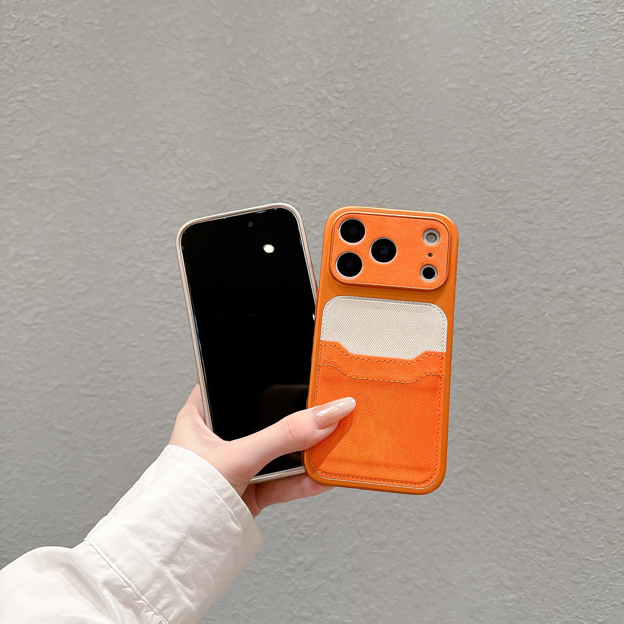 YT03 FUNDA Tarjetero de doble capa de mezclilla