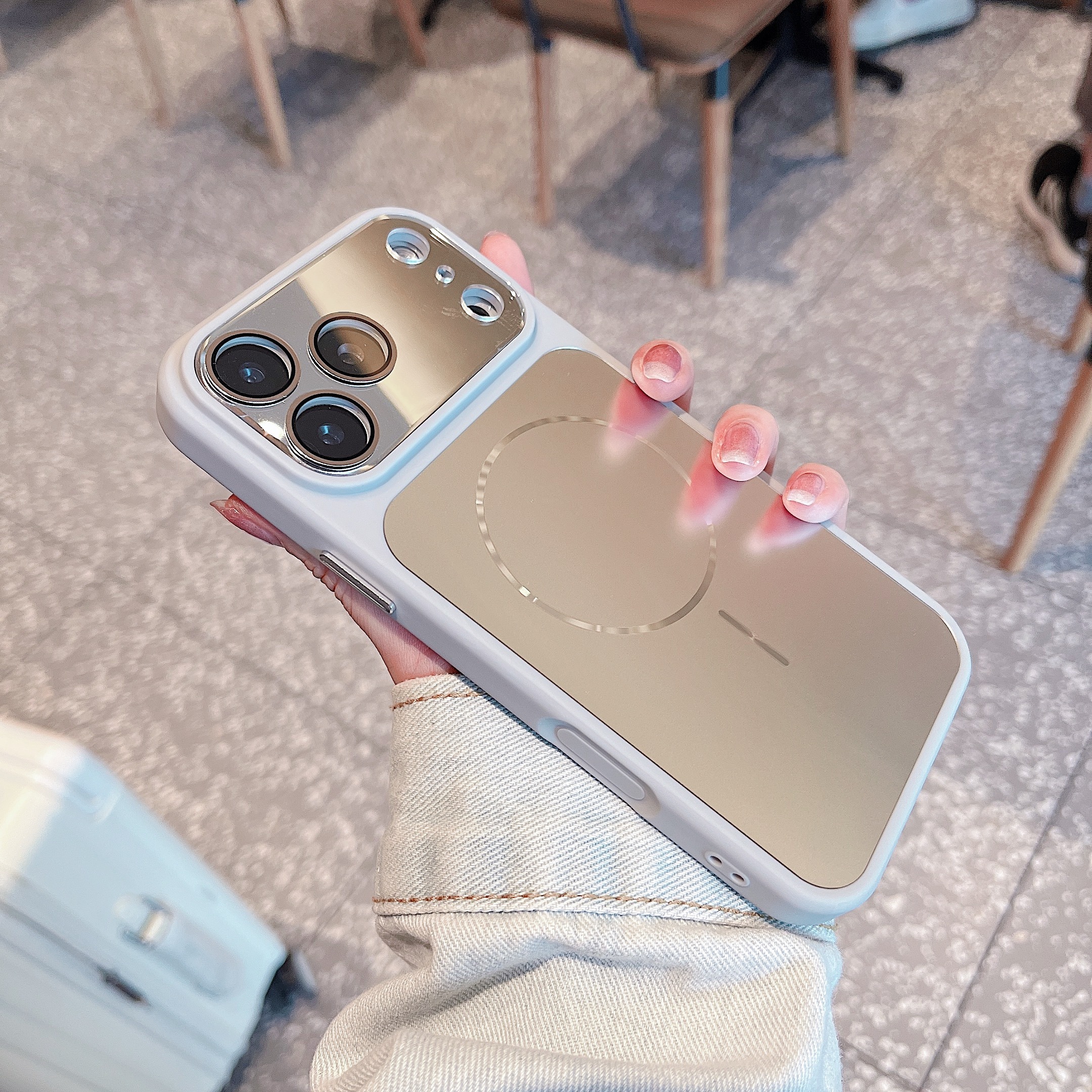 YT02 FUNDA enchapado magsafe boton de metal 2.0