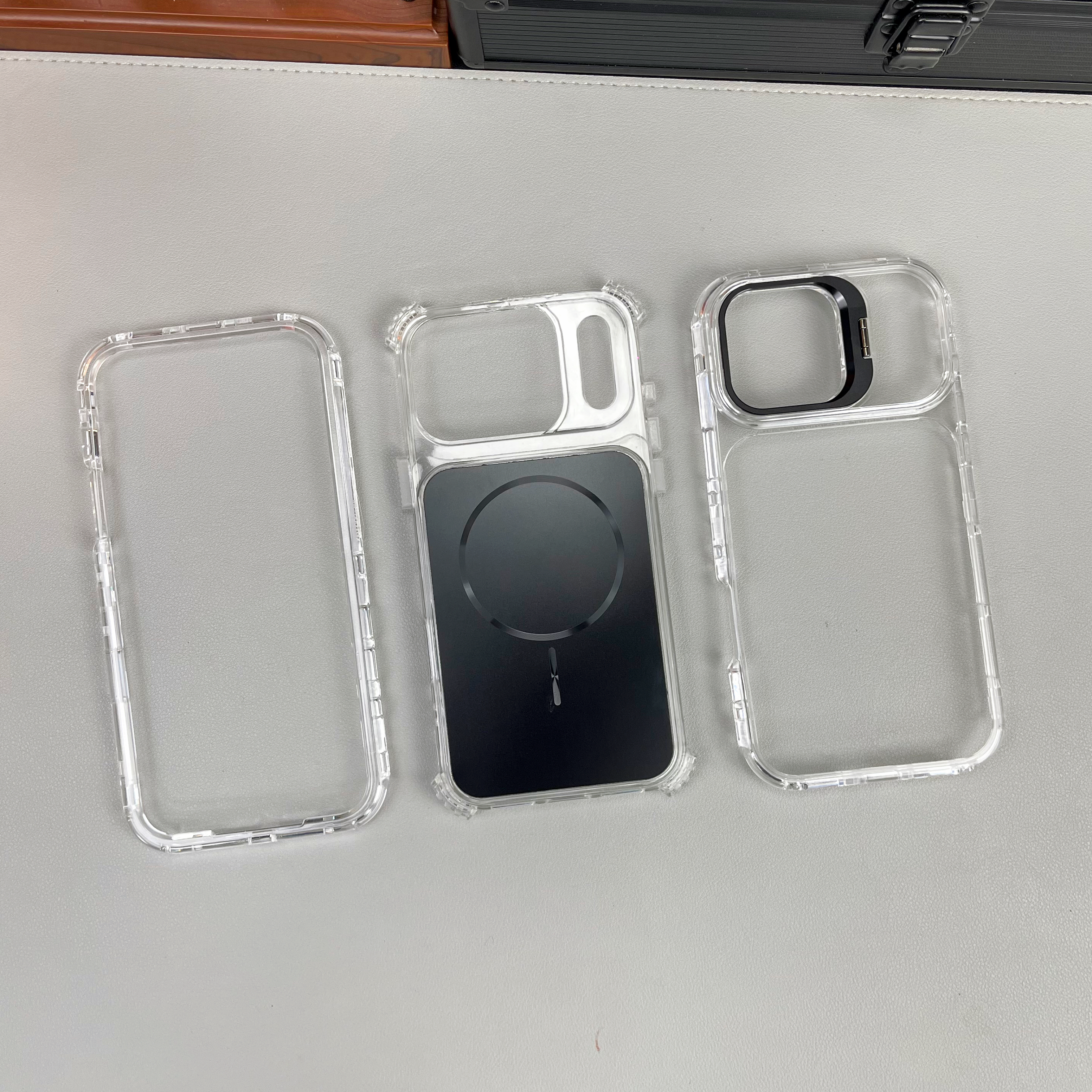 SY08 funda 3 en 1 soporte camara magsafe