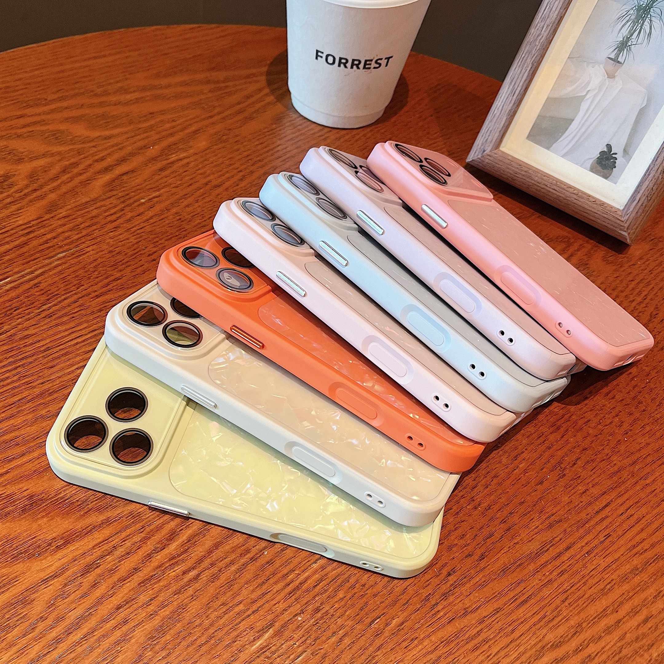 SY11 Funda Acrílica con Textura Nácar | Botones Metálicos | Marco TPU 2.0 mm | Cámara Desmontable Reforzada