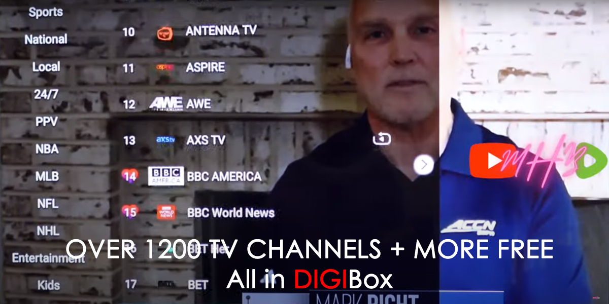 OVER 1200 TV CHANNELS + MORE FREE ｜ All in DIGIBox