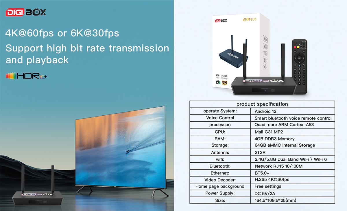 DIGIBox D3 Plus - 2024 Latest Flagship Version from DIGI TV Box