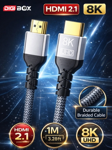 8K HDMI 線 2.1 – 超高速編織 HDMI 線 48Gbps 適用於 8K & 4K