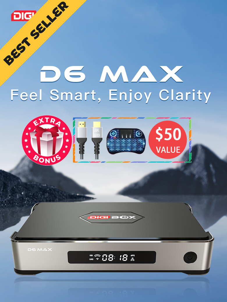 DIGIBox D6 MAX | 대규모 업그레이드 | 2026 최신 & 프리미엄 스마트 TV 박스 - DIGI TV Box