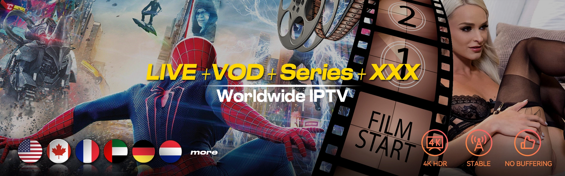 LIVE +VOD+Series +XXX Worldwide iPTV