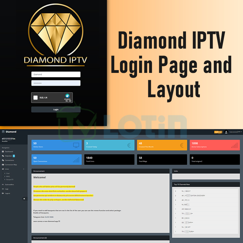 Good Server OTT Diamond IPTV Subscription Hot Selling to Netherlands, Germany Free Test and Reseller Panel