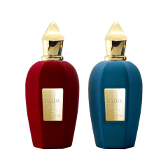 pile coating blue/red 100ml perfume bottle and gold cap