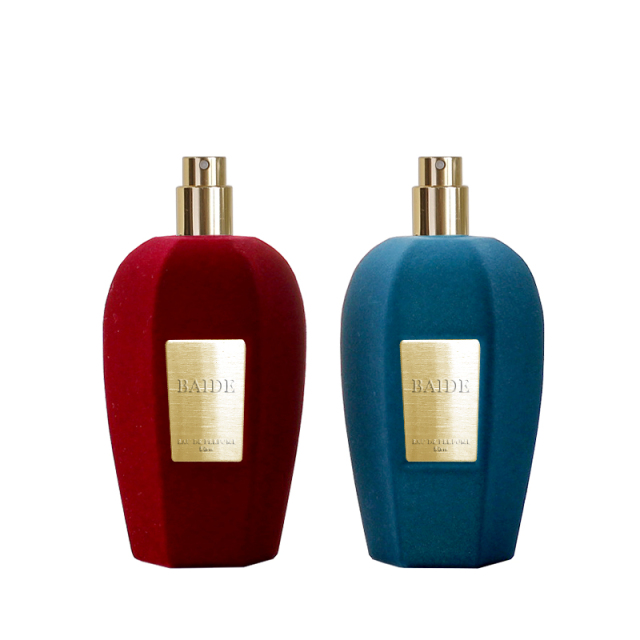 pile coating blue/red 100ml perfume bottle and gold cap