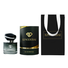 High quality custom empty parfum bottle clear cylinder shape black crimp 30ml 50ml glass perfume bottle 100ml with new cap