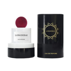 Custom luxury round white empty 30ml parfum bottle clear crimp 50ml glass perfume bottle 100ml with box