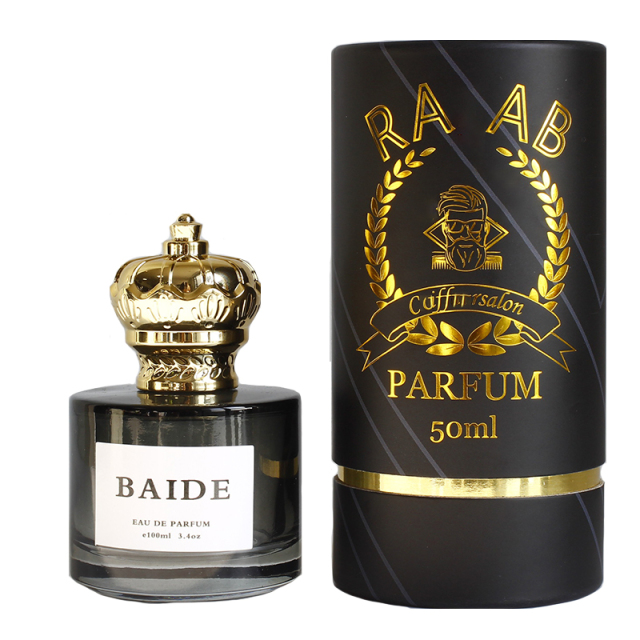 Wholesale custom arabic parfum bottle clear round empty 30ml 50ml 100ml glass perfume bottle with packaging box