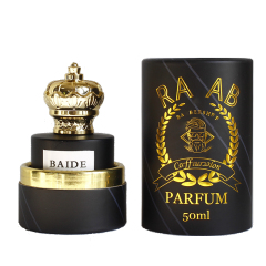 Wholesale custom arabic parfum bottle clear round empty 30ml 50ml 100ml glass perfume bottle with packaging box