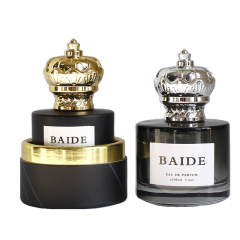 Wholesale custom arabic parfum bottle clear round empty 30ml 50ml 100ml glass perfume bottle with packaging box