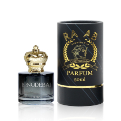 Wholesale custom arabic parfum bottle clear round empty 30ml 50ml 100ml glass perfume bottle with packaging box