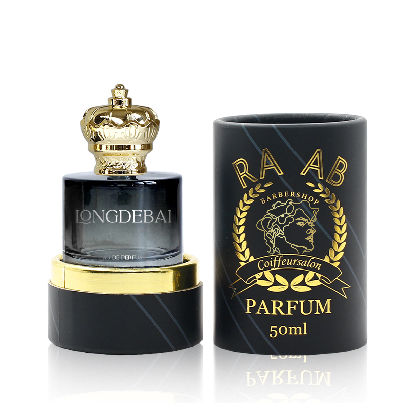 Wholesale custom arabic parfum bottle clear round empty 30ml 50ml 100ml glass perfume bottle with packaging box