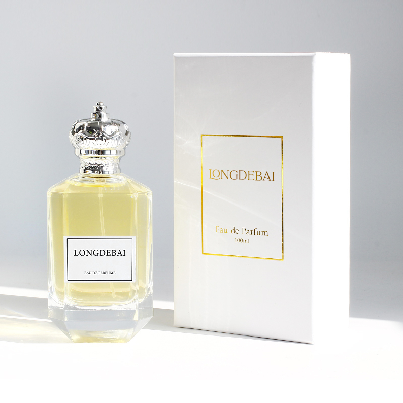 OEM luxury gold cap empty 100ml parfum bottle clear crystal shape crimp glass perfume bottle with custom label
