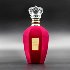 High Quality Luxury Crimp Flocking Empty Glass Bottle 50ml 100ml Perfume Bottle With Box