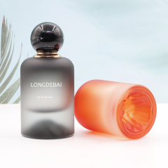 Manufacture volcanic bottom-design crimp quality thick base frosted clear 30ml 50ml glass perfume bottle 100ml with resin cap