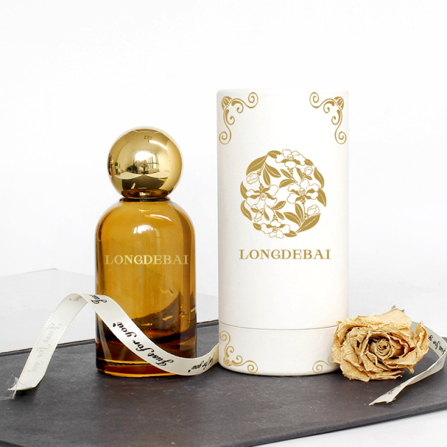 Empty Round Crimp Glass Bottle Clear Customizable Luxury Perfume Bottle 30ml 50ml 100ml with plastic lid