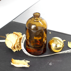Empty Round Crimp Glass Bottle Clear Customizable Luxury Perfume Bottle 30ml 50ml 100ml with plastic lid