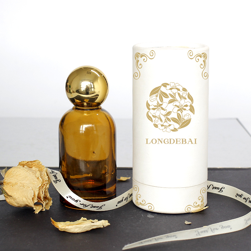 Empty Round Crimp Glass Bottle Clear Customizable Luxury Perfume Bottle 30ml 50ml 100ml with plastic lid